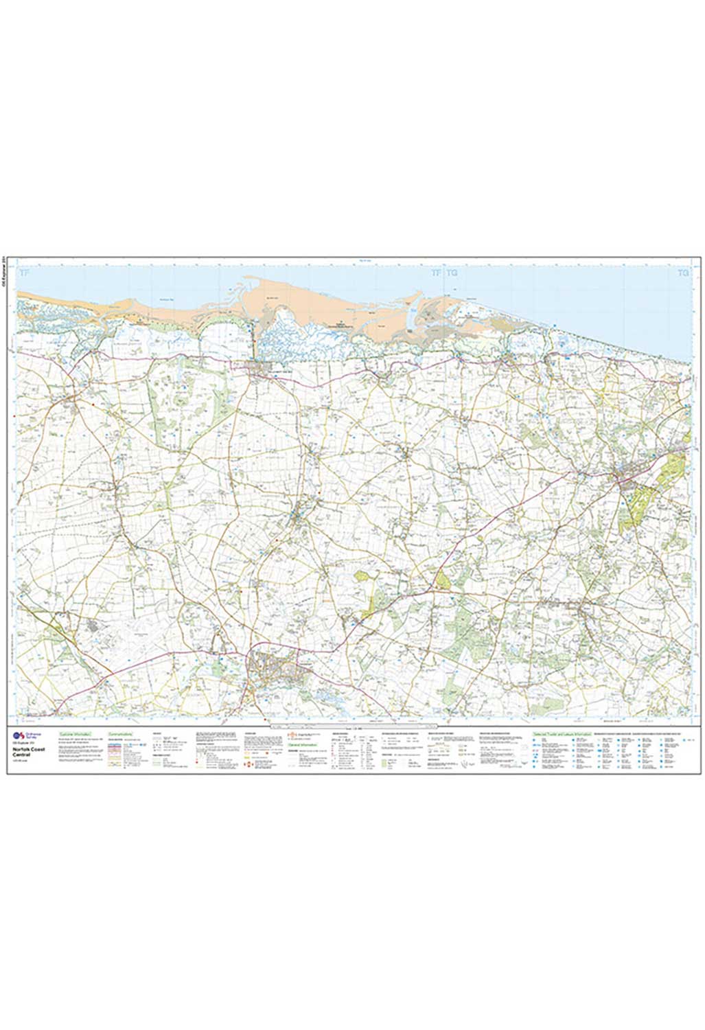 Ordnance Survey Norfolk Coast Central - OS Explorer 251 Map