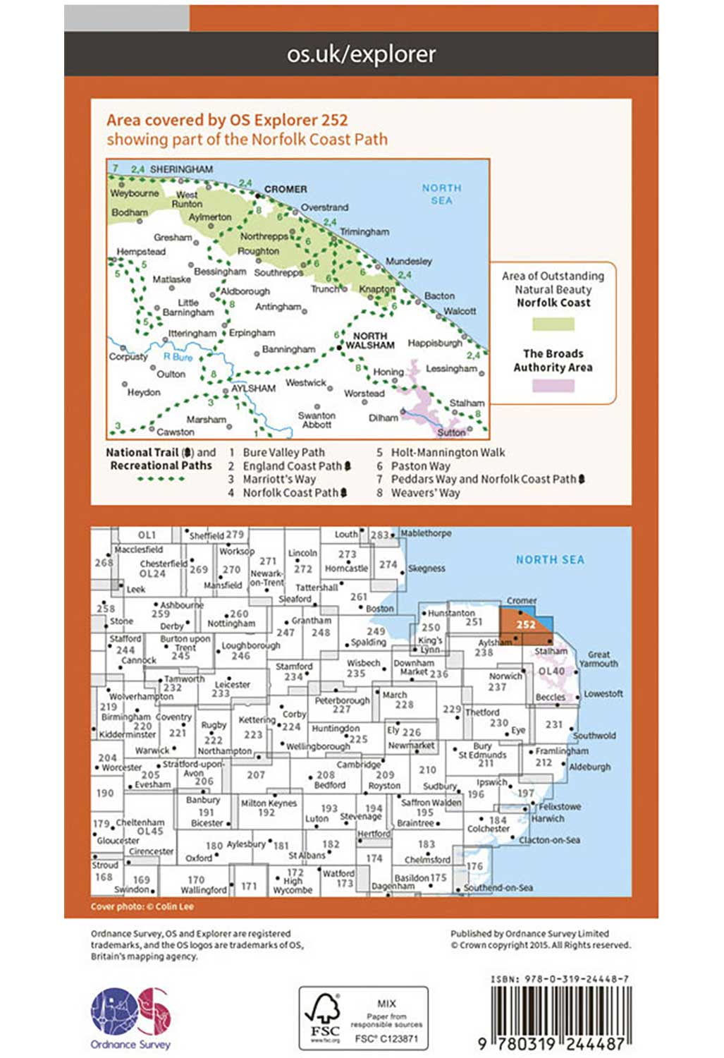 Ordnance Survey Norfolk Coast East - OS Explorer 252 Map