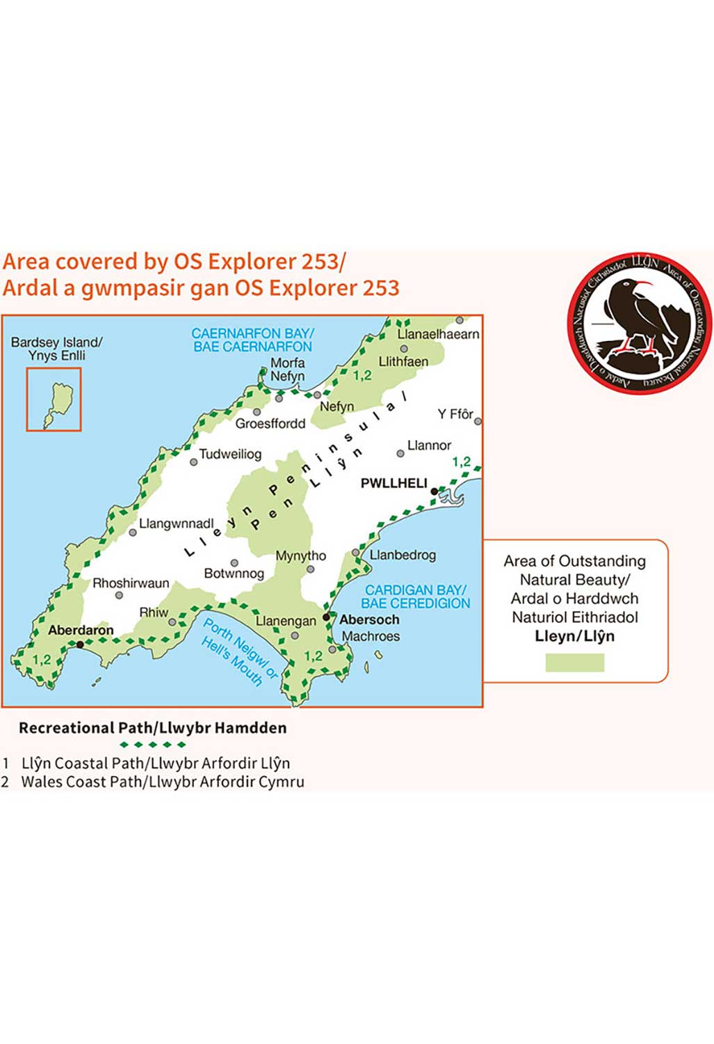 Ordnance Survey Lleyn Peninsula West - OS Explorer 253 Map
