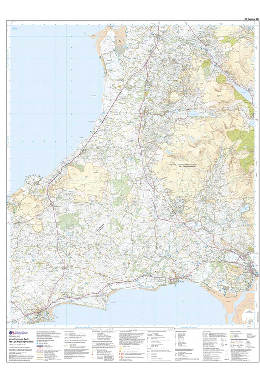 Ordnance Survey Lleyn Peninsula East - OS Explorer 254 Map