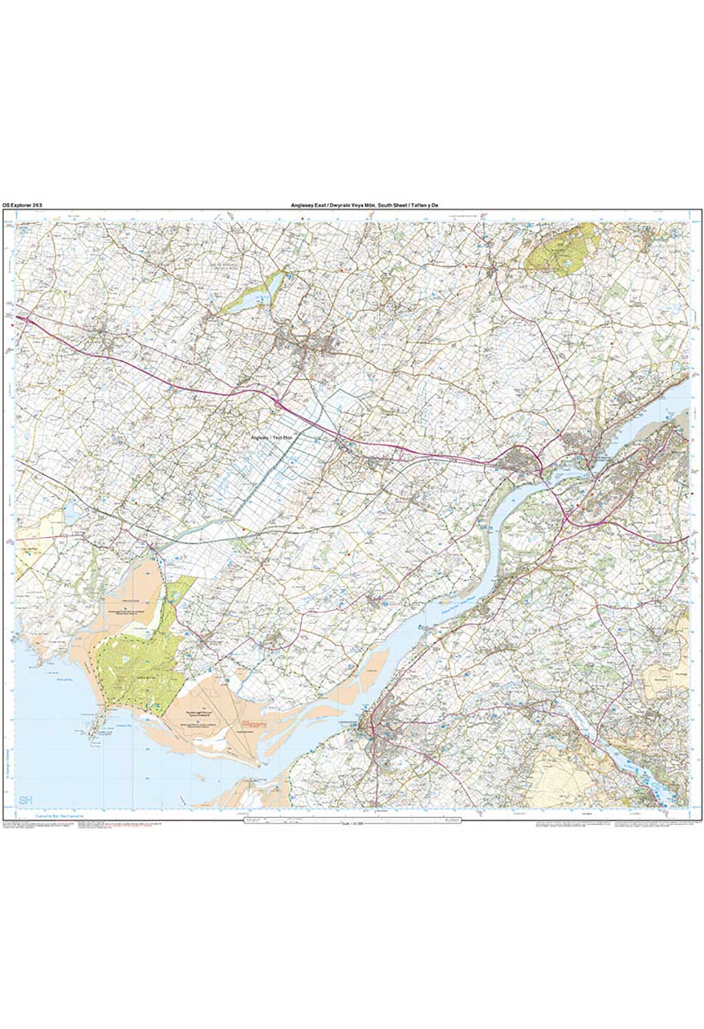 Ordnance Survey Anglesey East - OS Explorer 263 Map