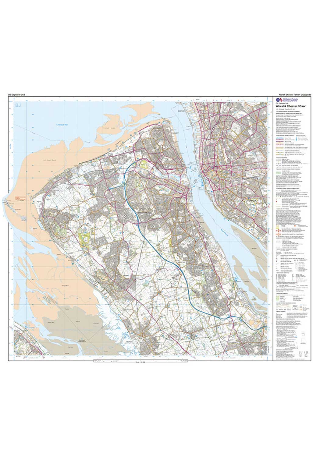 Os Map Extratc Ordnance Survey Explorer 266: Wirral & Chester – Outsiders Store UK