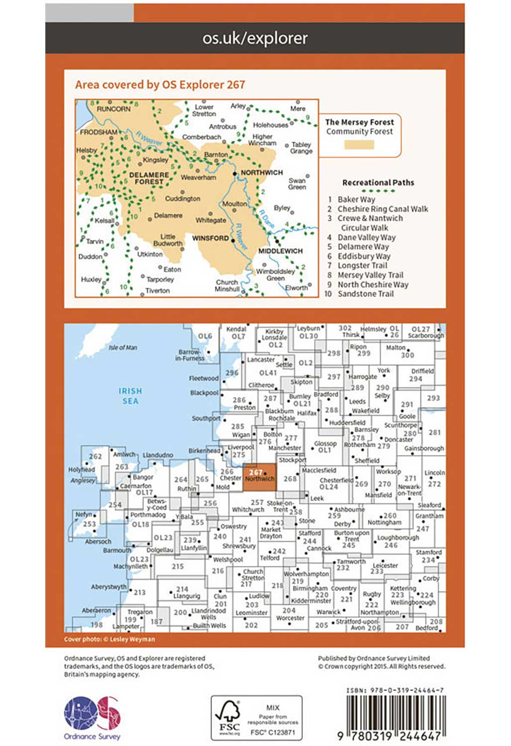 Ordnance Survey Northwich & Delamere Forest - OS Explorer 267 Map