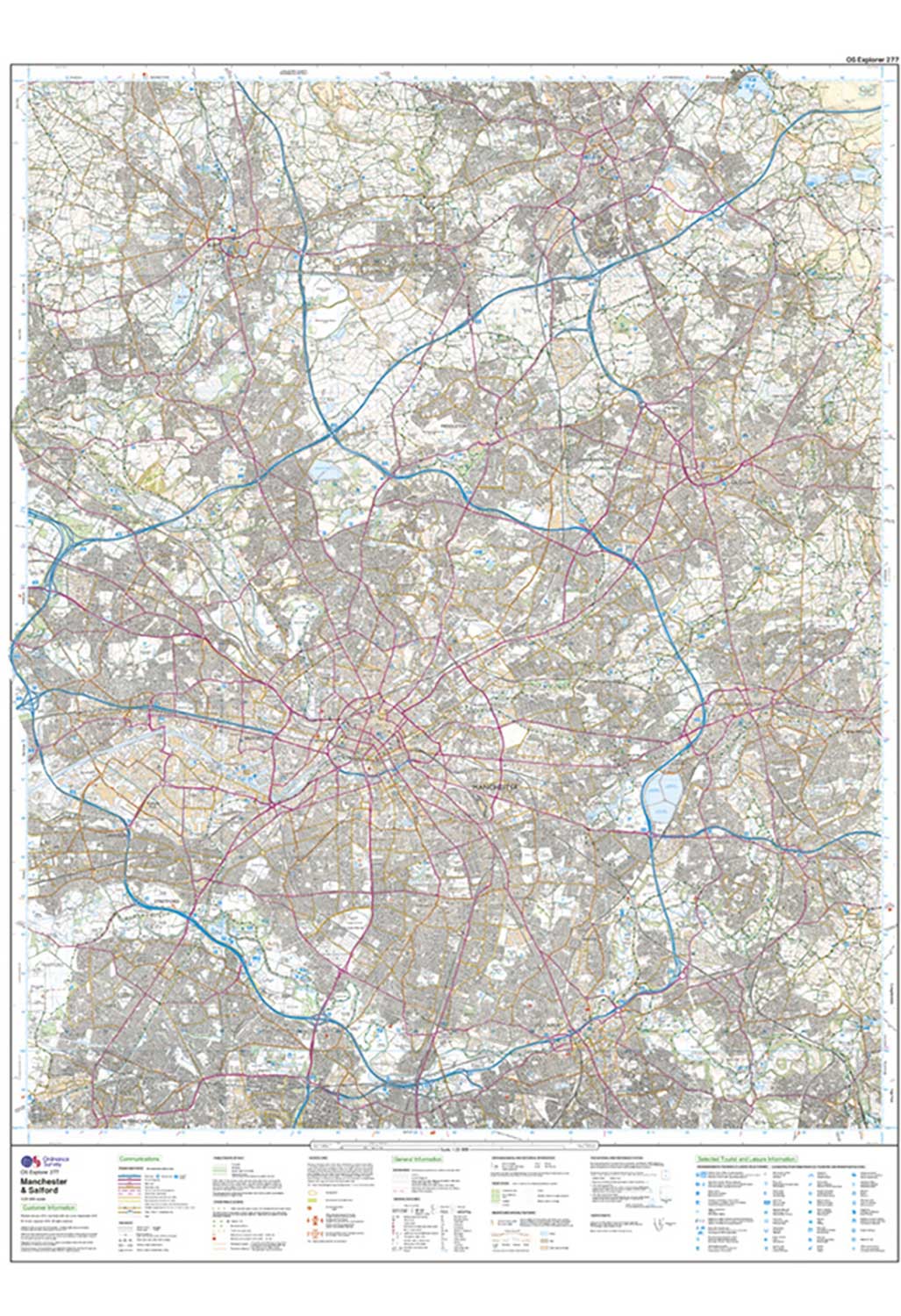 Ordnance Survey Manchester & Salford - OS Explorer 277 Map