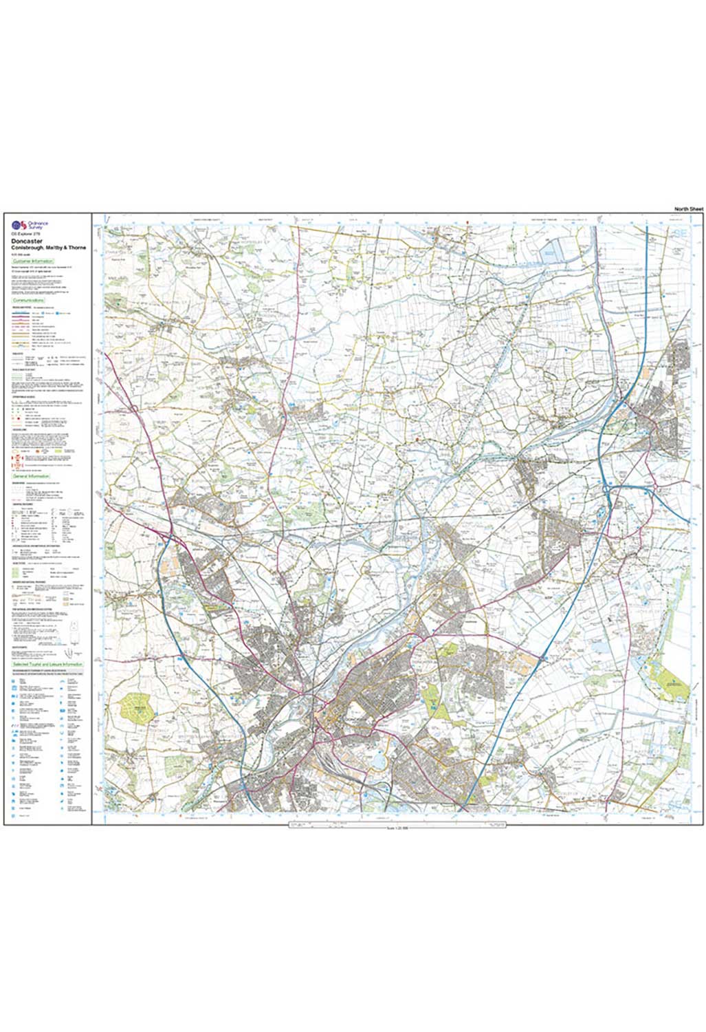 Ordnance Survey Doncaster, Conisbrough, Maltby & Thorne - OS Explorer 279 Map