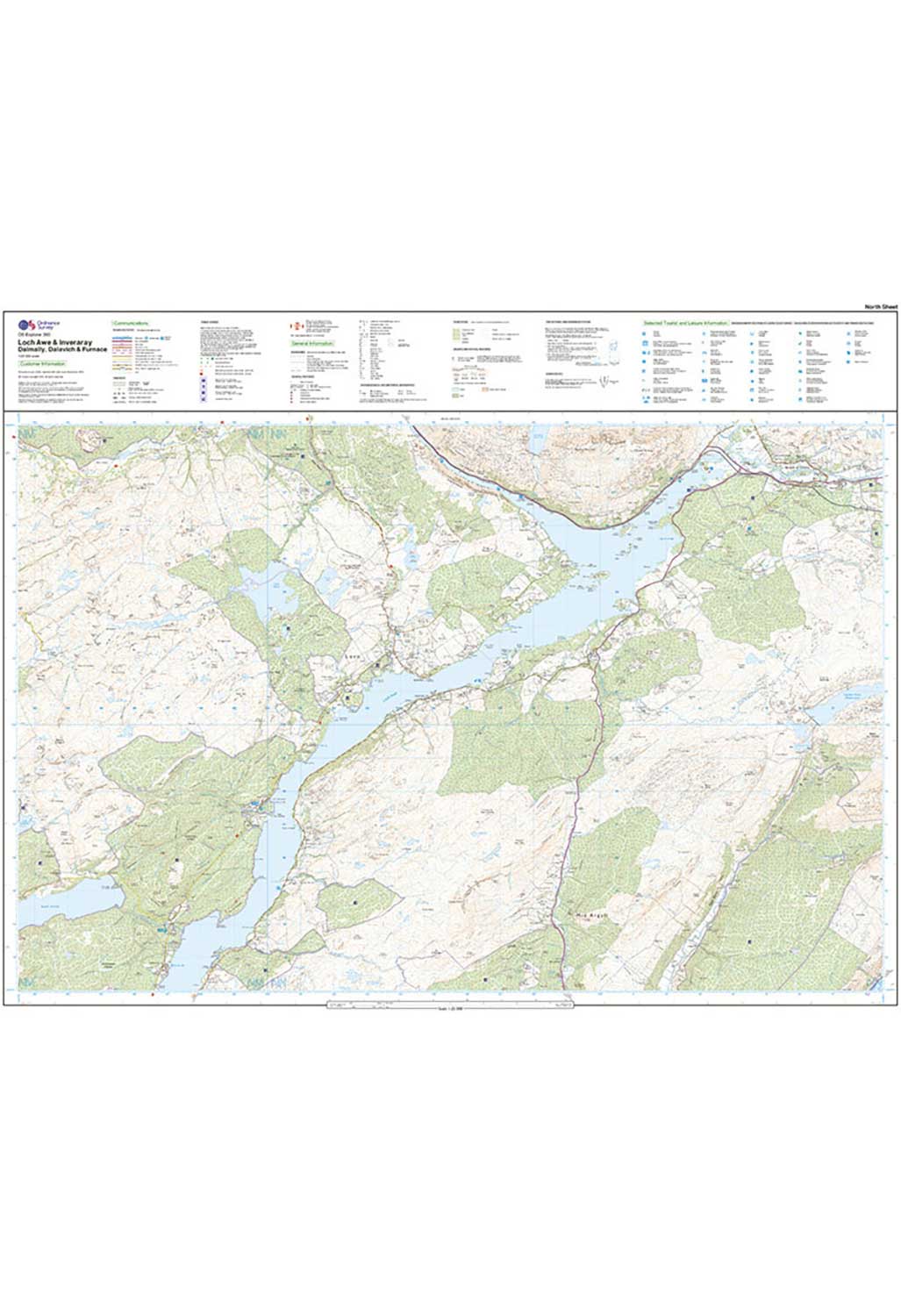 Ordnance Survey Loch Awe & Inveraray - OS Explorer 360 Map