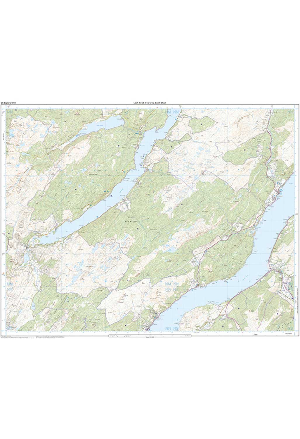 Ordnance Survey Loch Awe & Inveraray - OS Explorer 360 Map