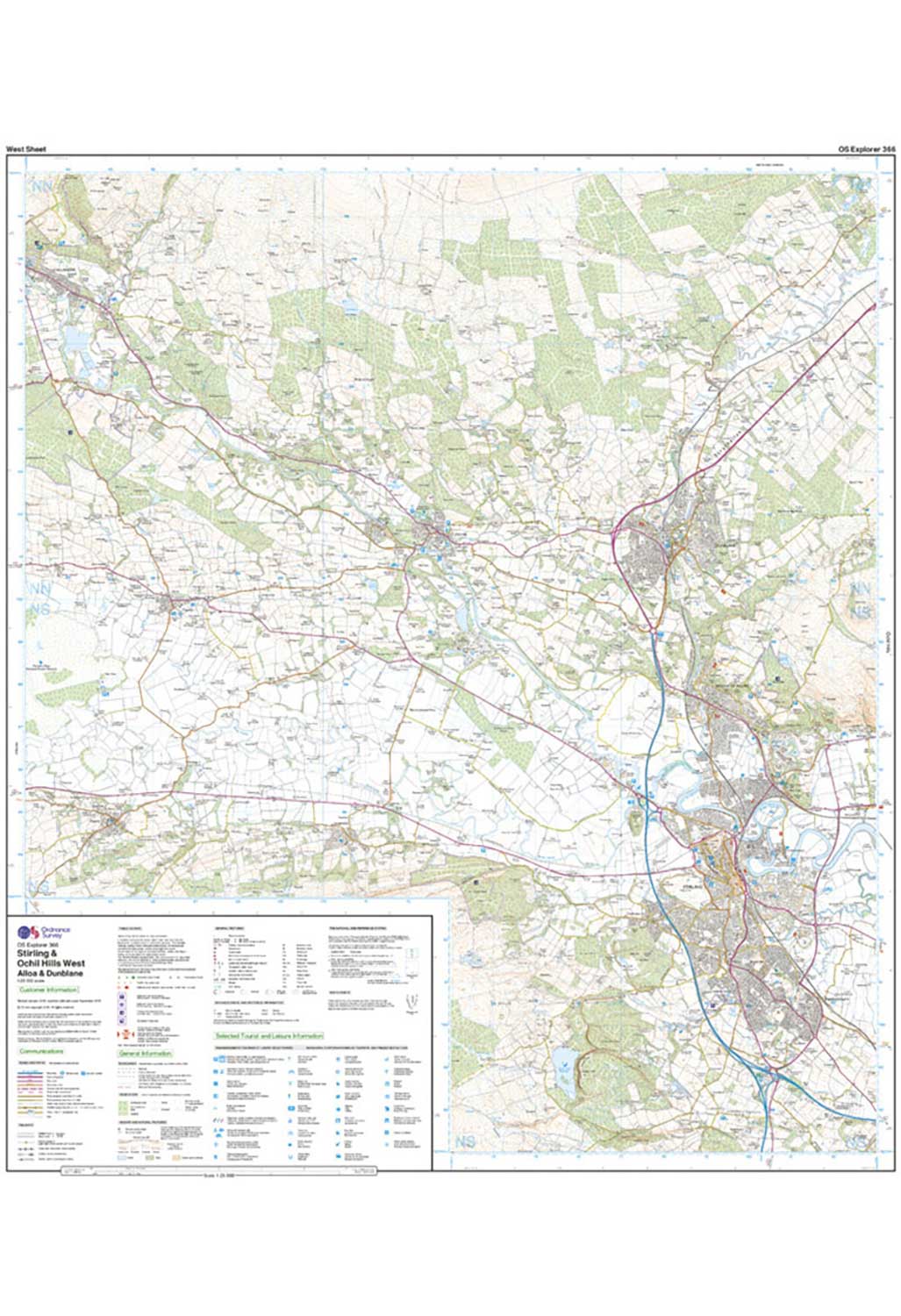 Ordnance Survey Stirling & Ochil Hills West - OS Explorer 366 Map