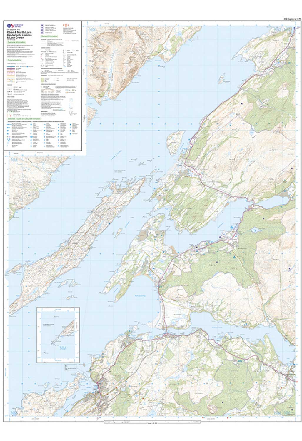 Ordnance Survey Oban & North Lorn - OS Explorer 376 Map