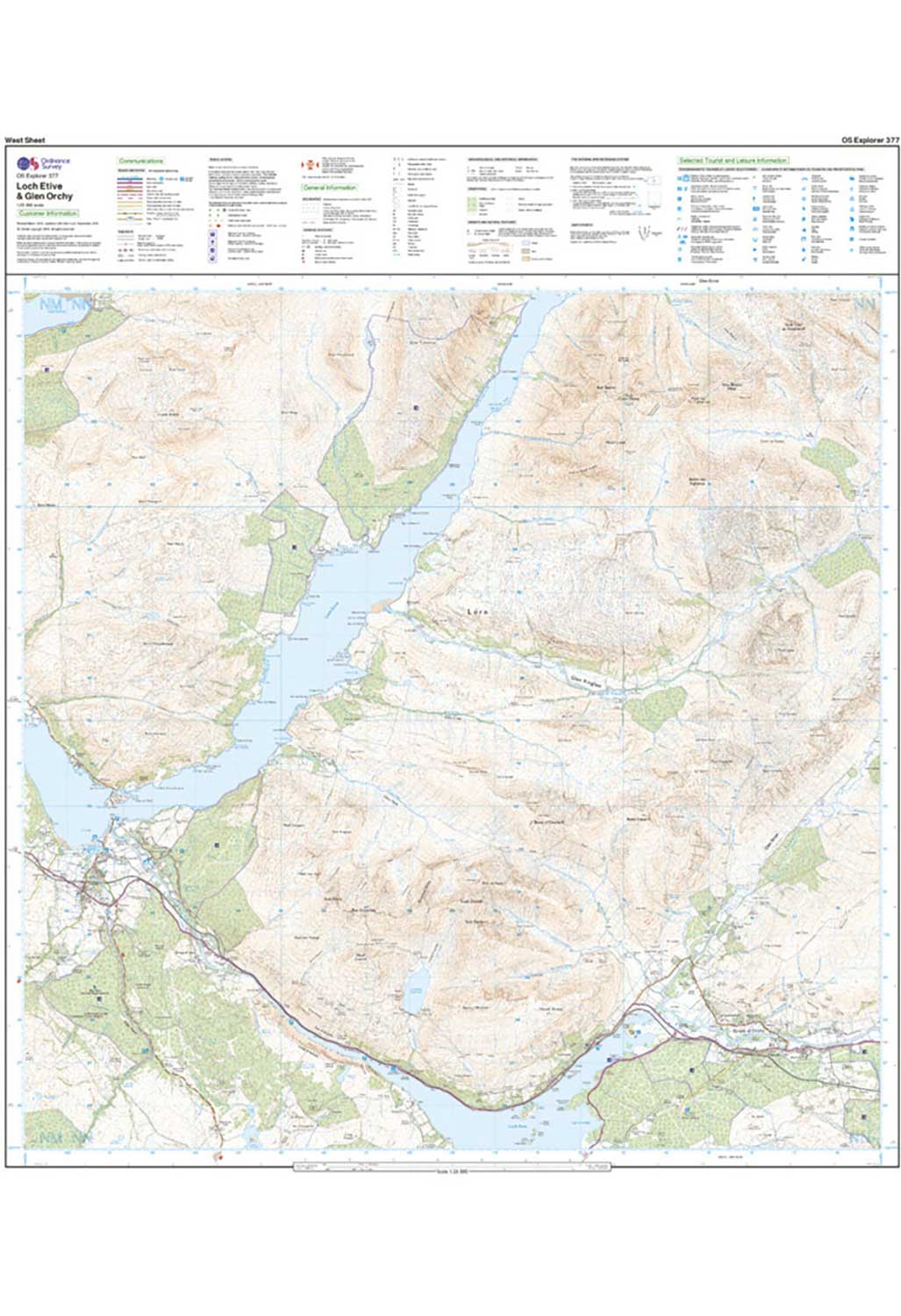 Ordnance Survey Loch Etive & Glen Orchy - OS Explorer 377 Map