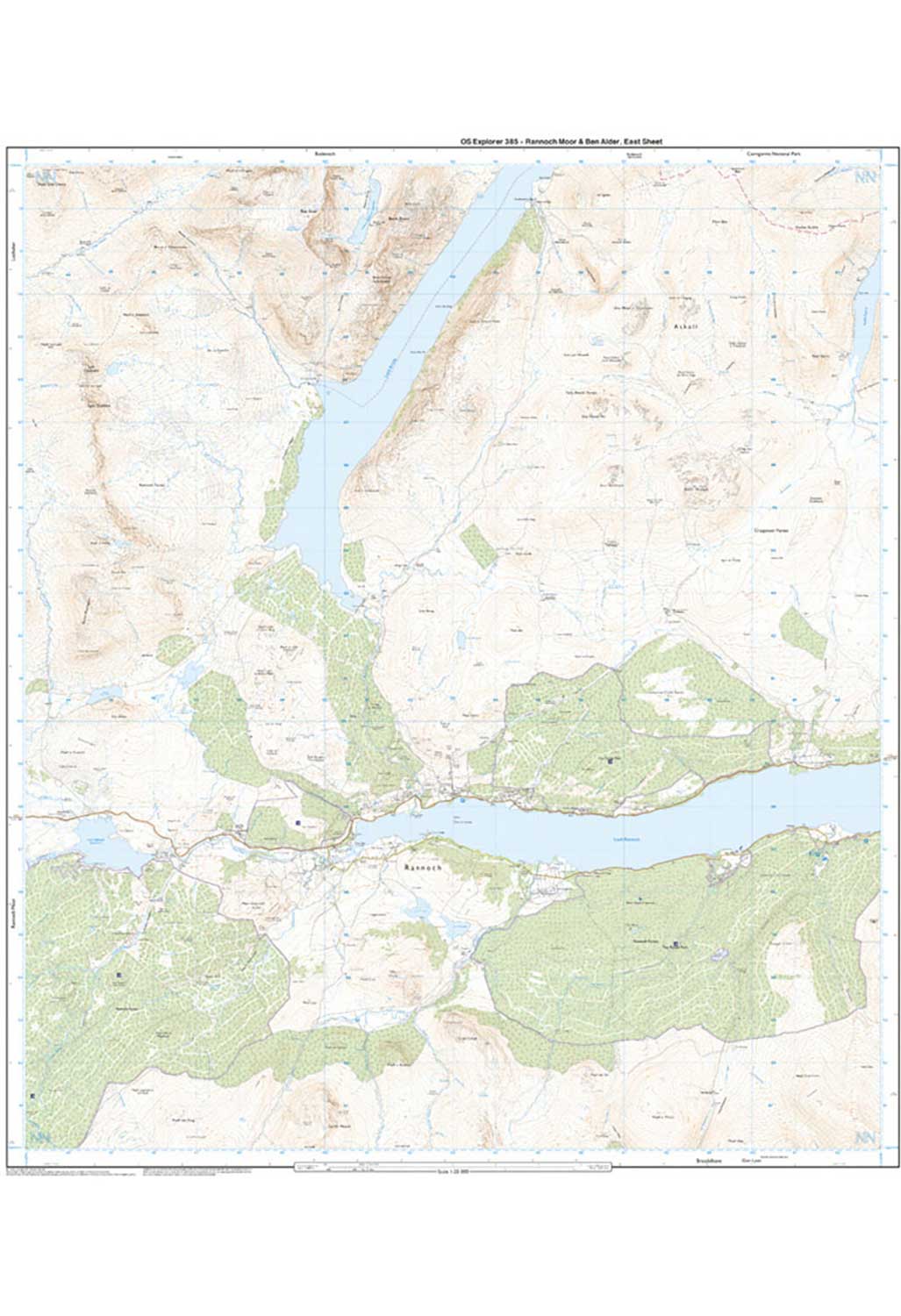 Ordnance Survey Rannoch Moor & Ben Alder - OS Explorer 385 Map