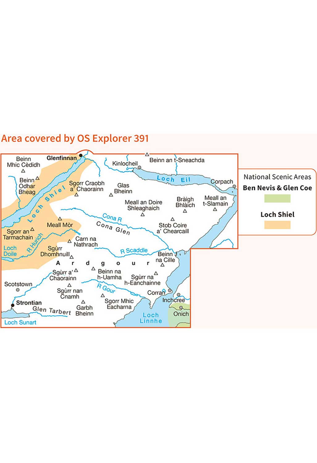 Ordnance Survey Ardgour & Strontian - OS Explorer 391 Map