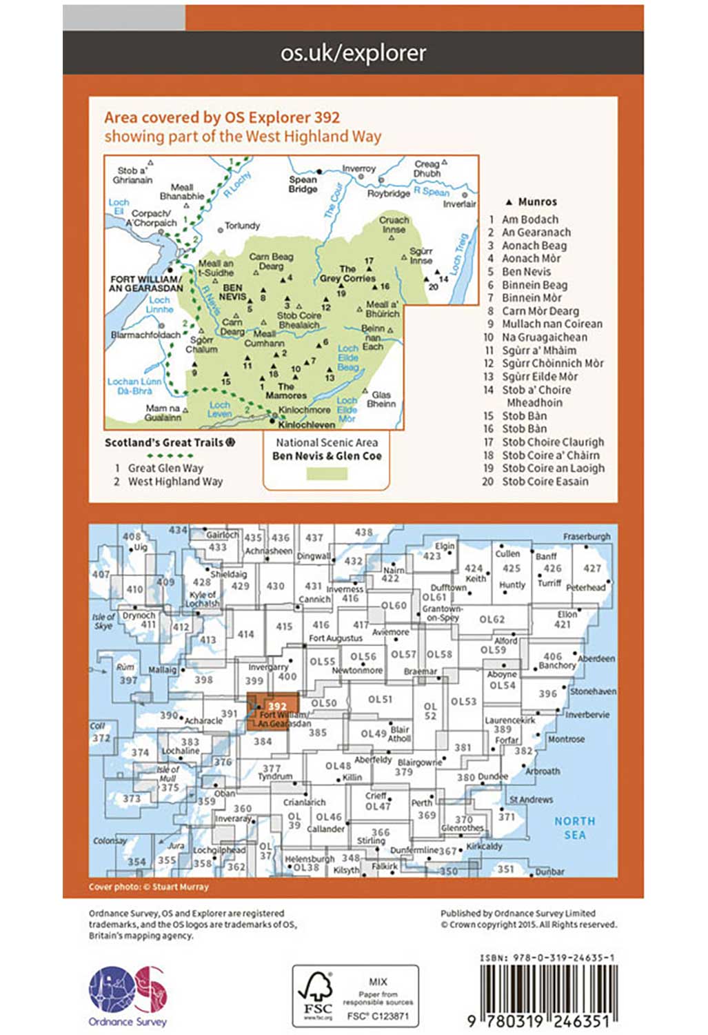 Ordnance Survey Ben Nevis - OS Explorer 392 Map