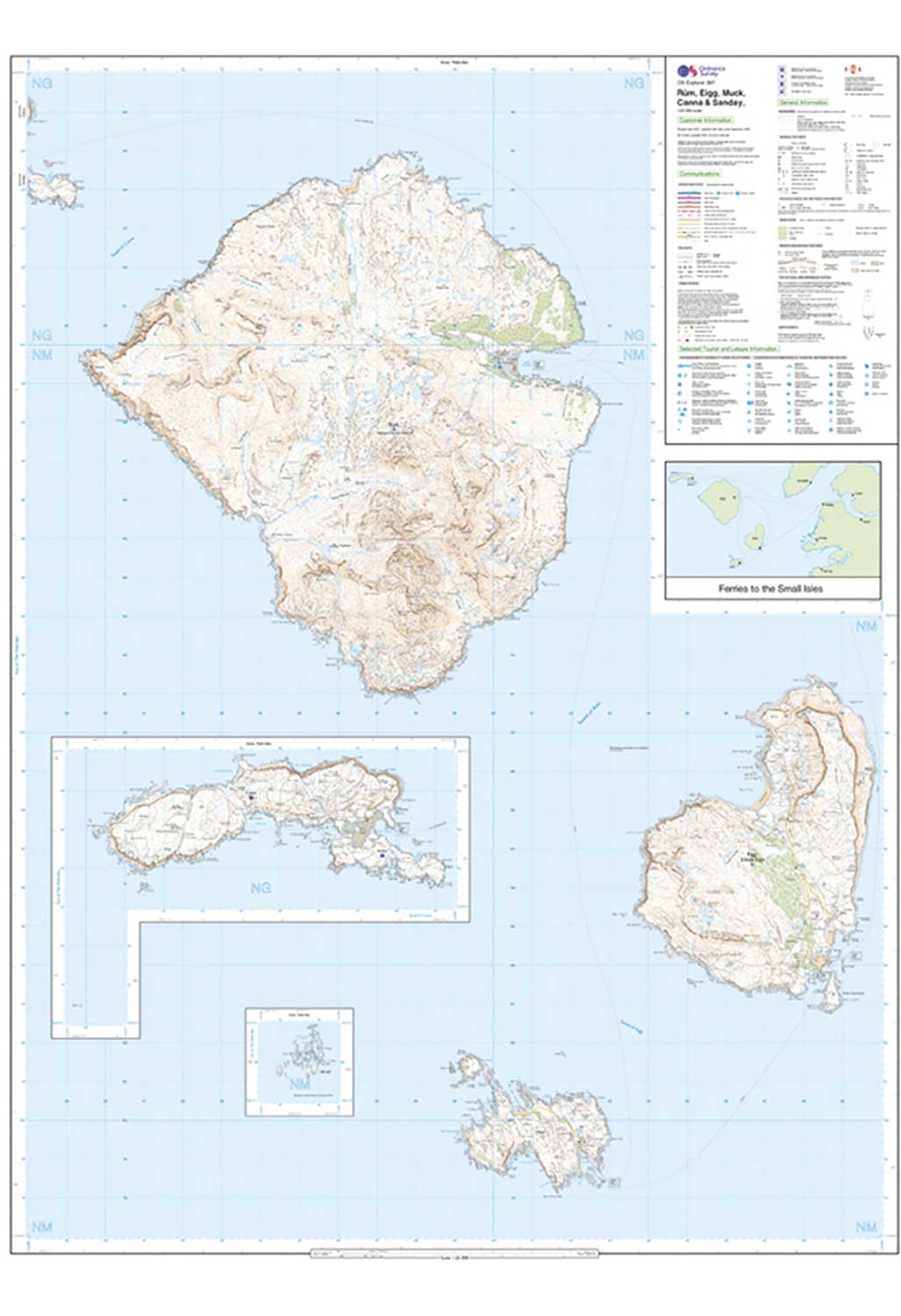 Muck Map Ordnance Survey Explorer 397: Ru`m, Eigg, Muck, Canna & Sanday ...