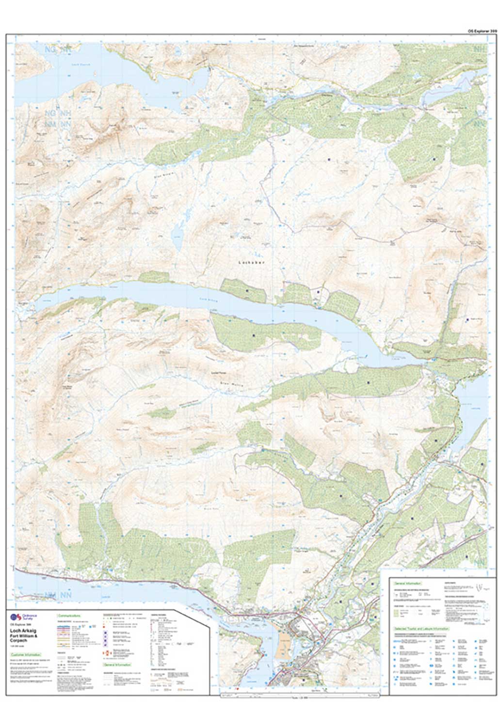 Ordnance Survey Loch Arkaig - OS Explorer 399 Map