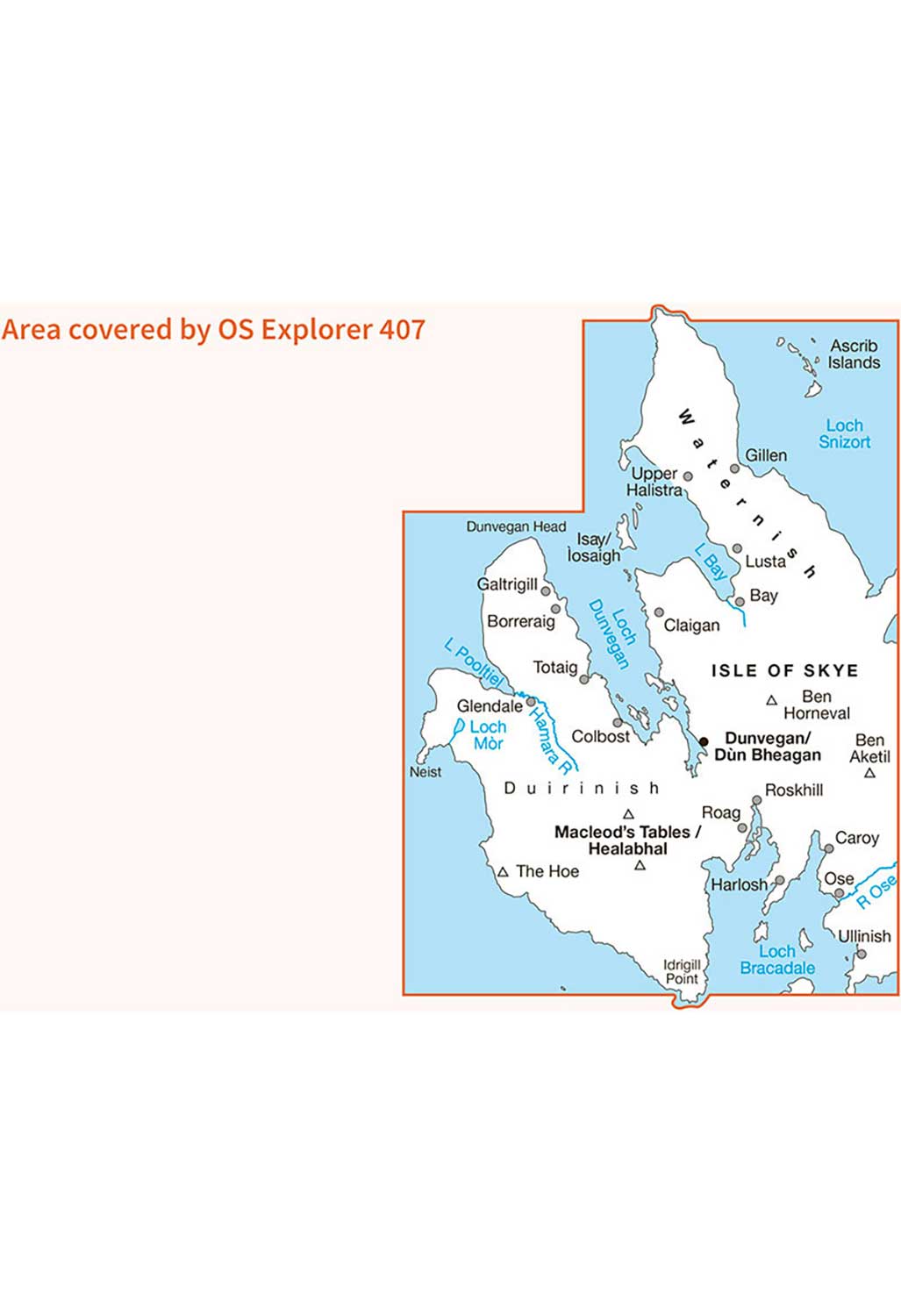 Ordnance Survey Skye - Dunvegan - OS Explorer 407 Map