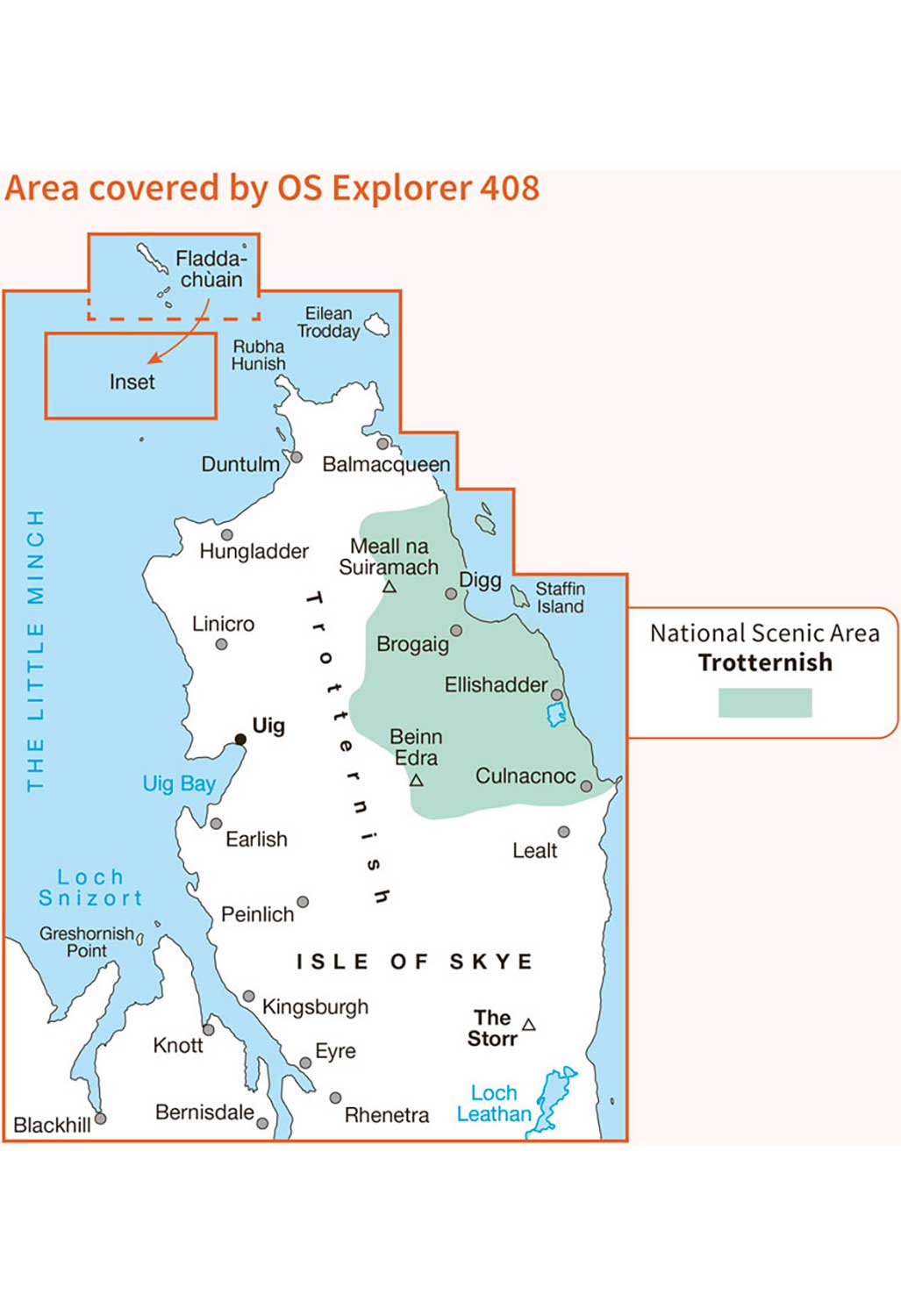 Ordnance Survey Skye - Trotternish & The Storr - OS Explorer 408 Map