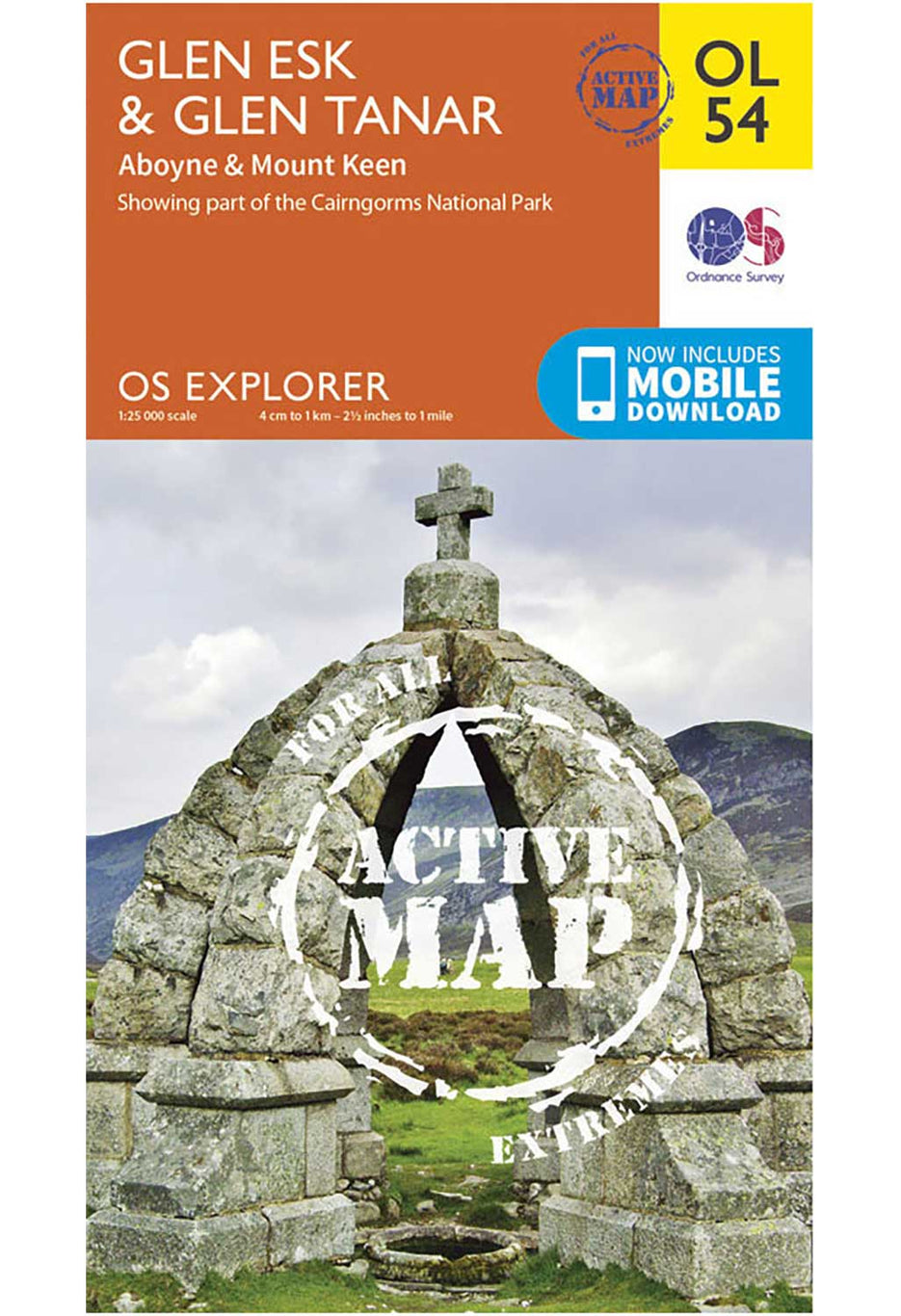 Ordnance Survey Glen Esk & Glen Tanar - OS Explorer Active OL54 Map 0