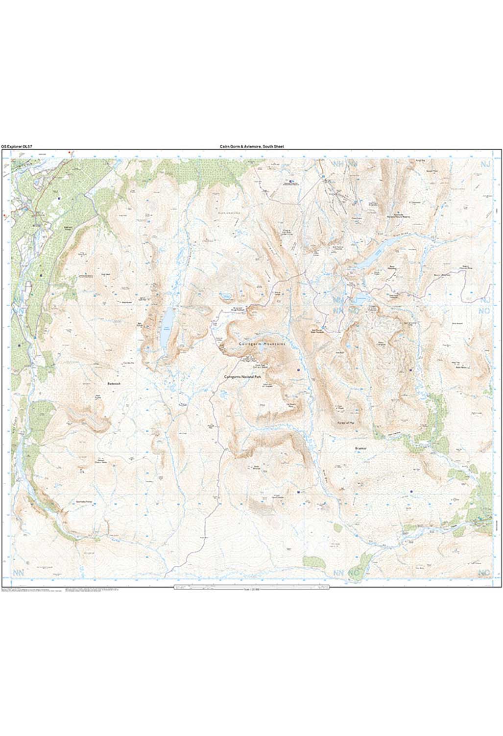 Ordnance Survey Cairn Gorm & Aviemore - OS Explorer Active OL57 Map