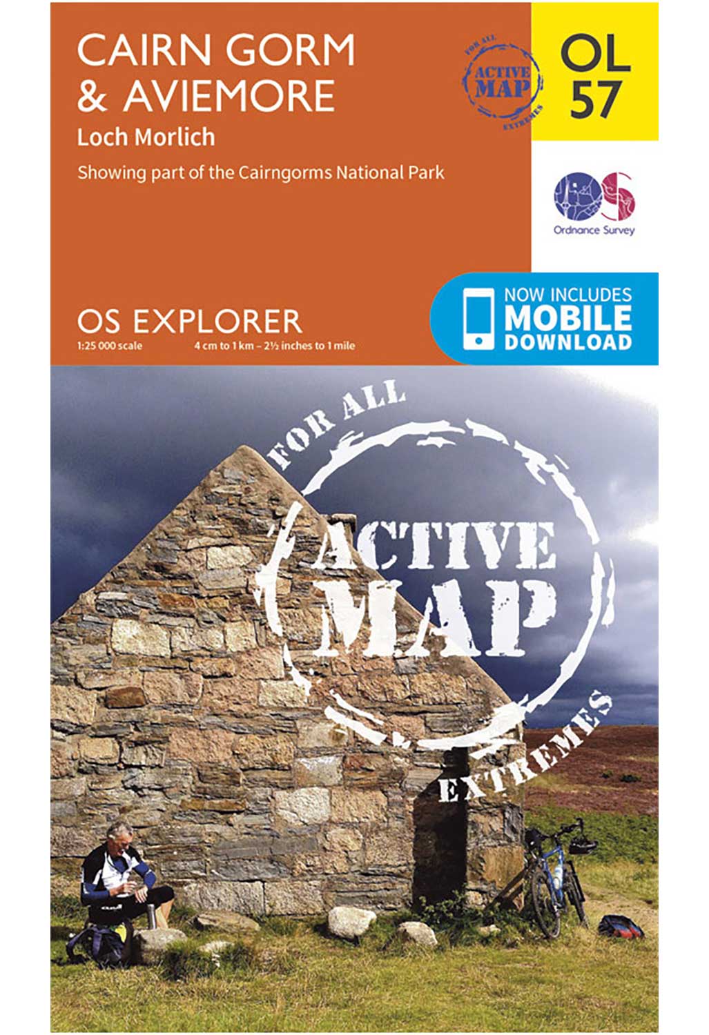 Ordnance Survey Cairn Gorm & Aviemore - OS Explorer Active OL57 Map 0