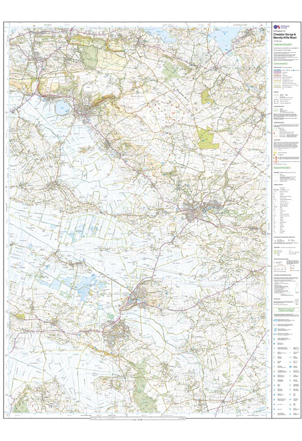 Ordnance Survey Cheddar Gorge & Mendip Hills West - OS Explorer Active 141 Map