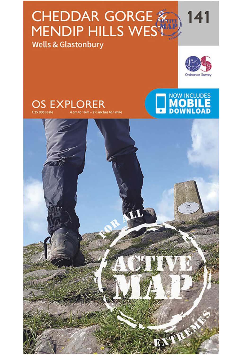Ordnance Survey Cheddar Gorge & Mendip Hills West - OS Explorer Active 141 Map 0