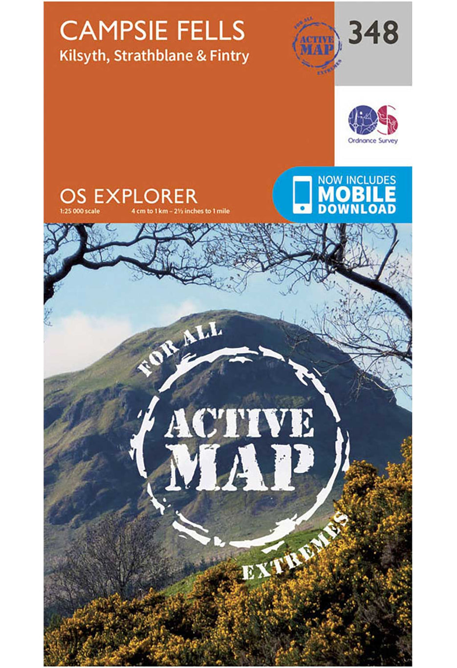 Ordnance Survey Campsie Fells - OS Explorer Active 348 Map 0