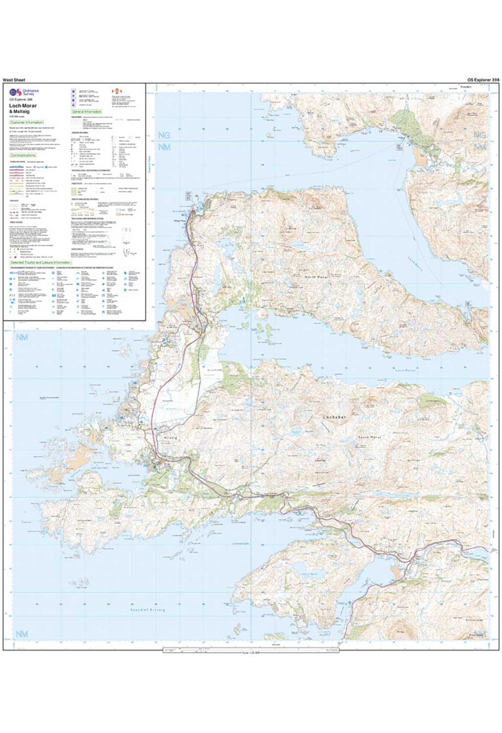 Morar Map Ordnance Survey Loch Morar & Mallaig - OS Explorer Active 398 Map ...