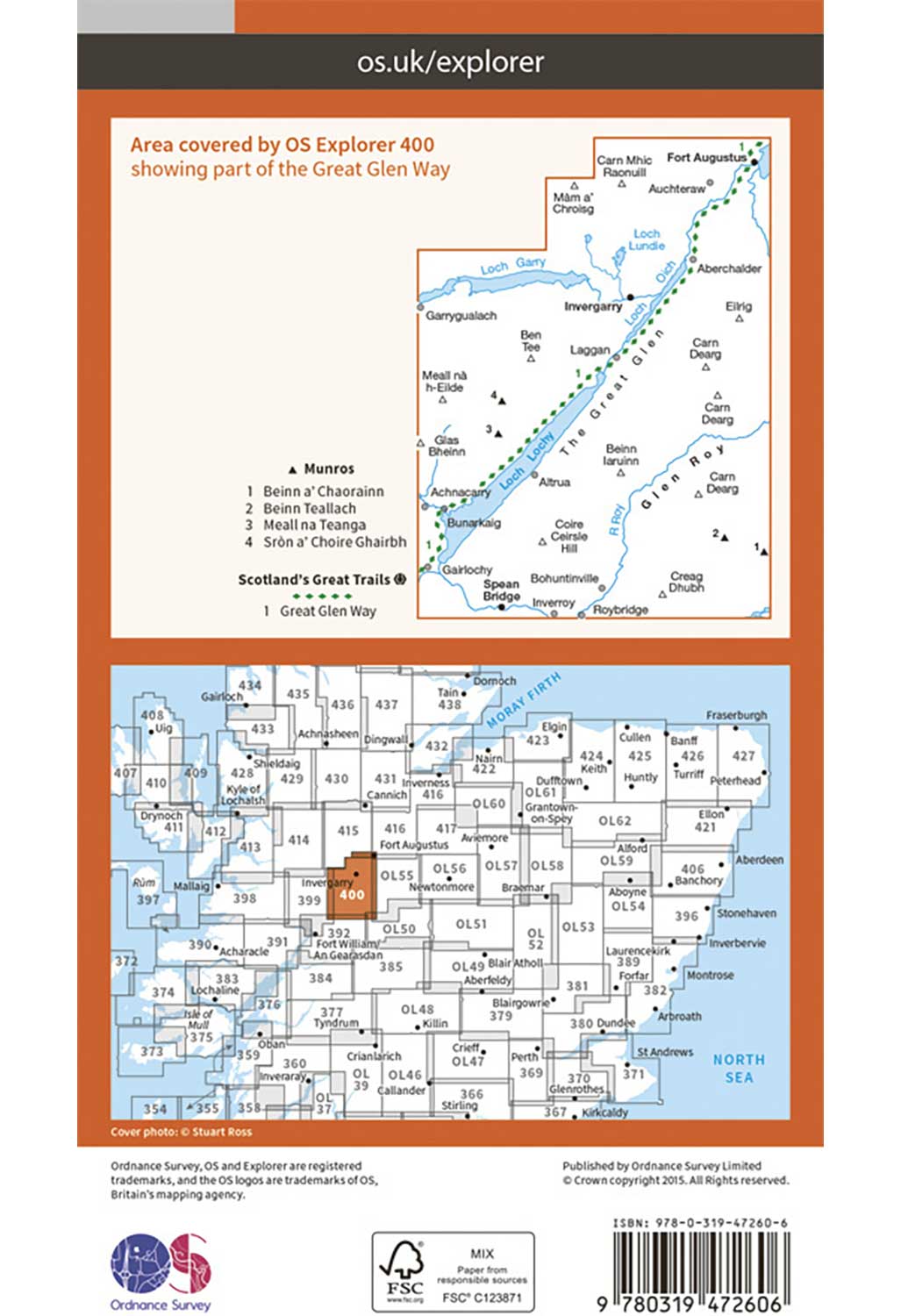 Ordnance Survey Loch Lochy & Glen Roy - OS Explorer Active 400 Map 0