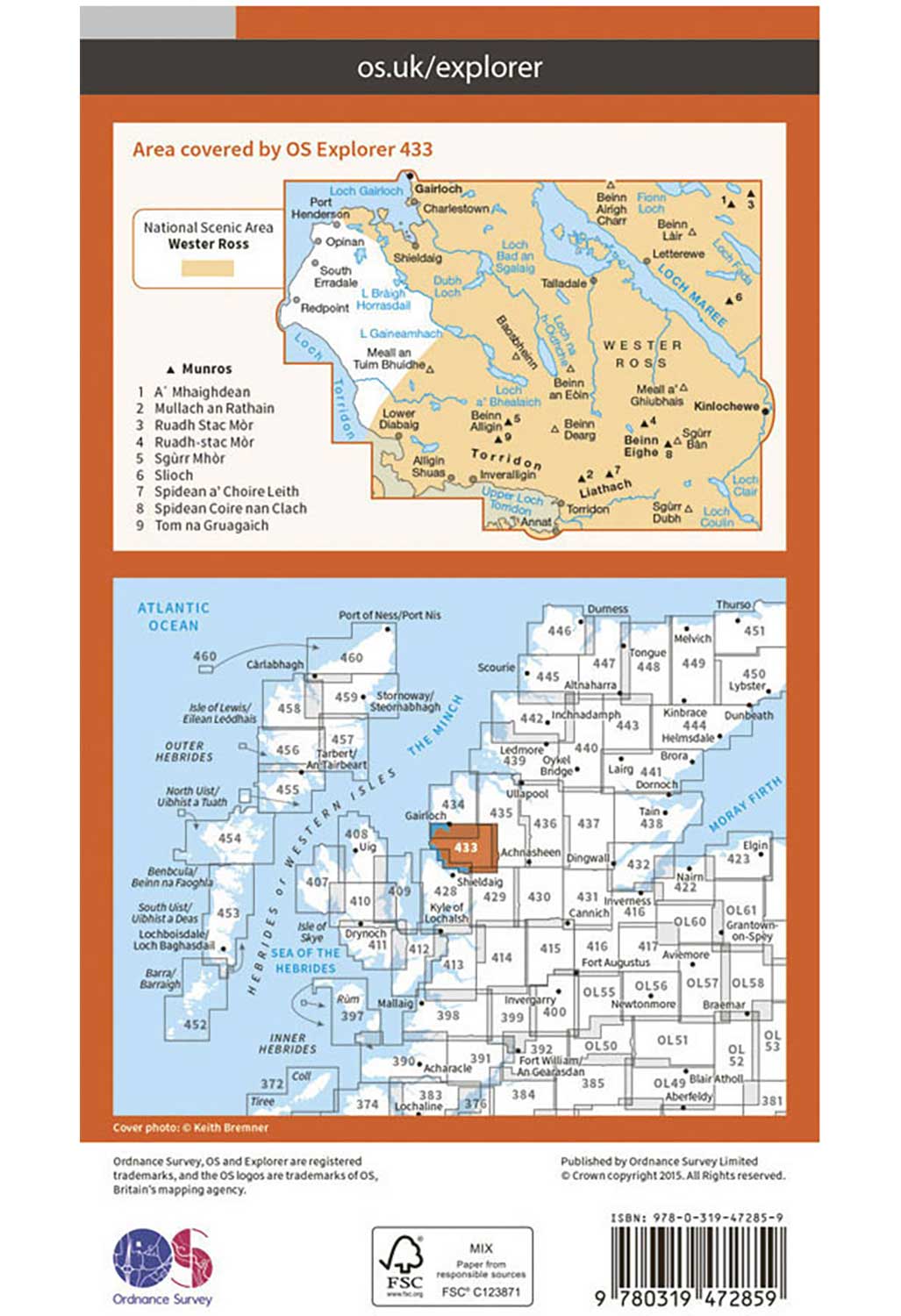 Ordnance Survey Torridon - Beinn Eighe & Liathach - OS Explorer Active 433 Map