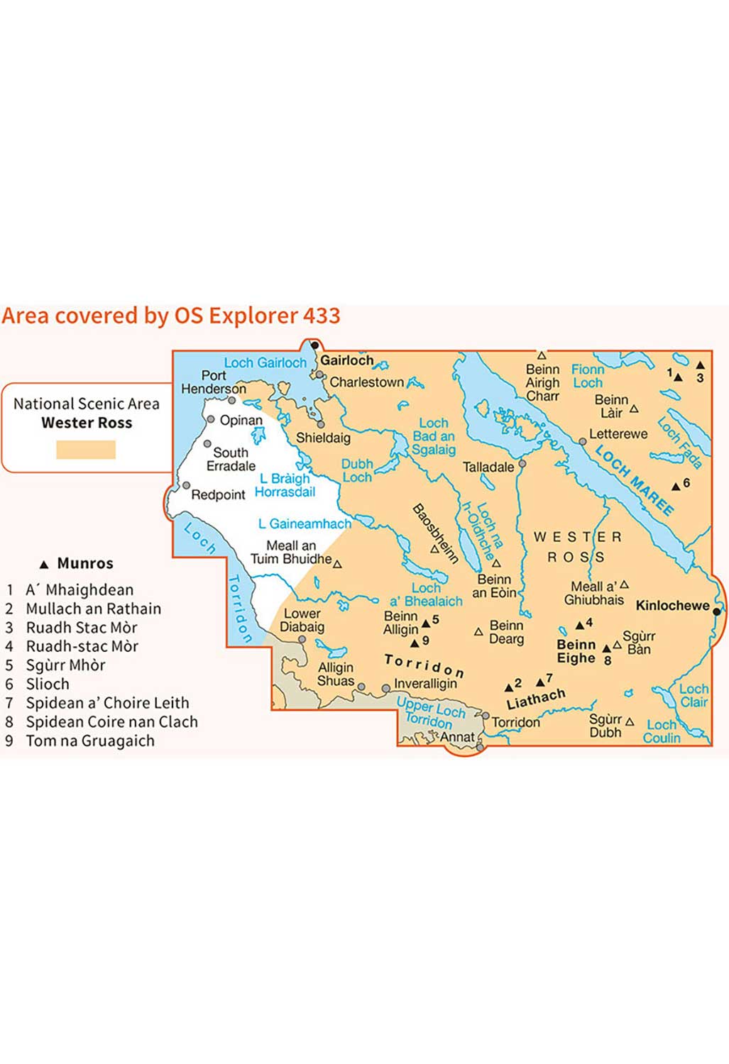 Ordnance Survey Torridon - Beinn Eighe & Liathach - OS Explorer Active 433 Map