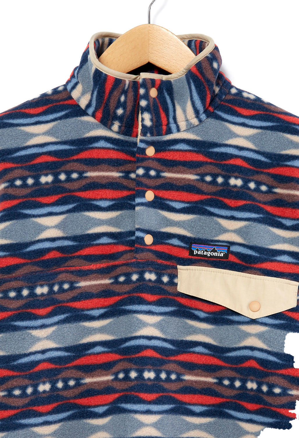 Patagonia Synchilla Snap-T Men's Pullover - Sumac Red/Coast Highway Print
