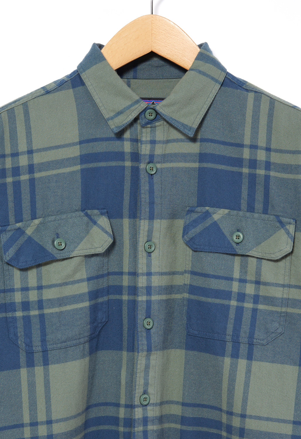 Patagonia Men's Organic Long Sleeve Flannel Shirt - Hemlock Green/Live Oak