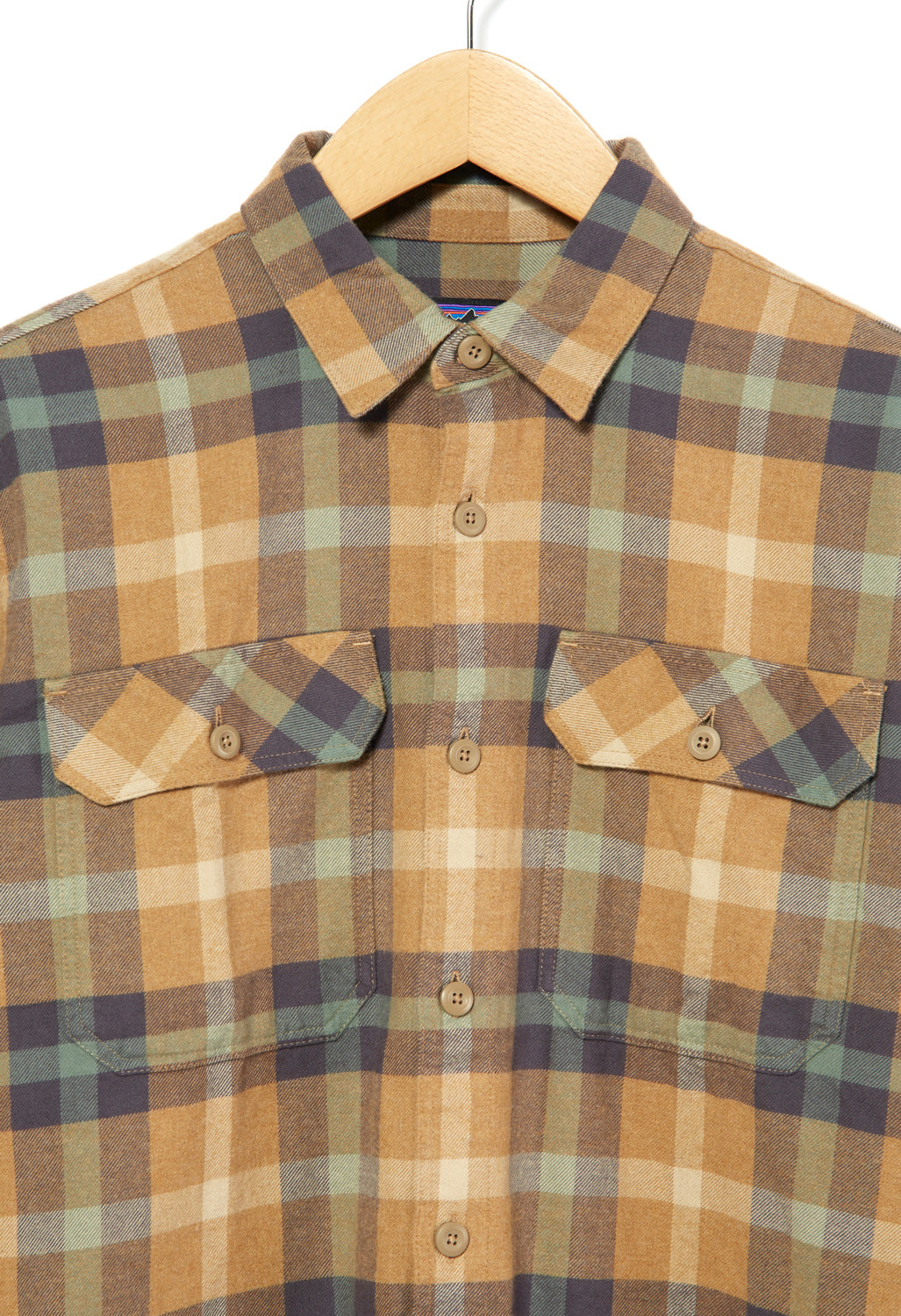 Patagonia Men's Organic Long Sleeve Flannel Shirt - Mojave Khaki/Forage