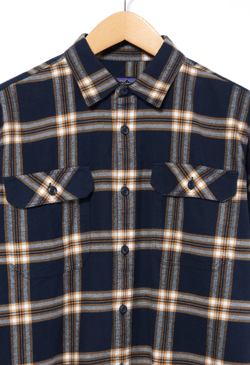 Patagonia Men's Organic Long Sleeve Flannel Shirt - New Navy/North Line