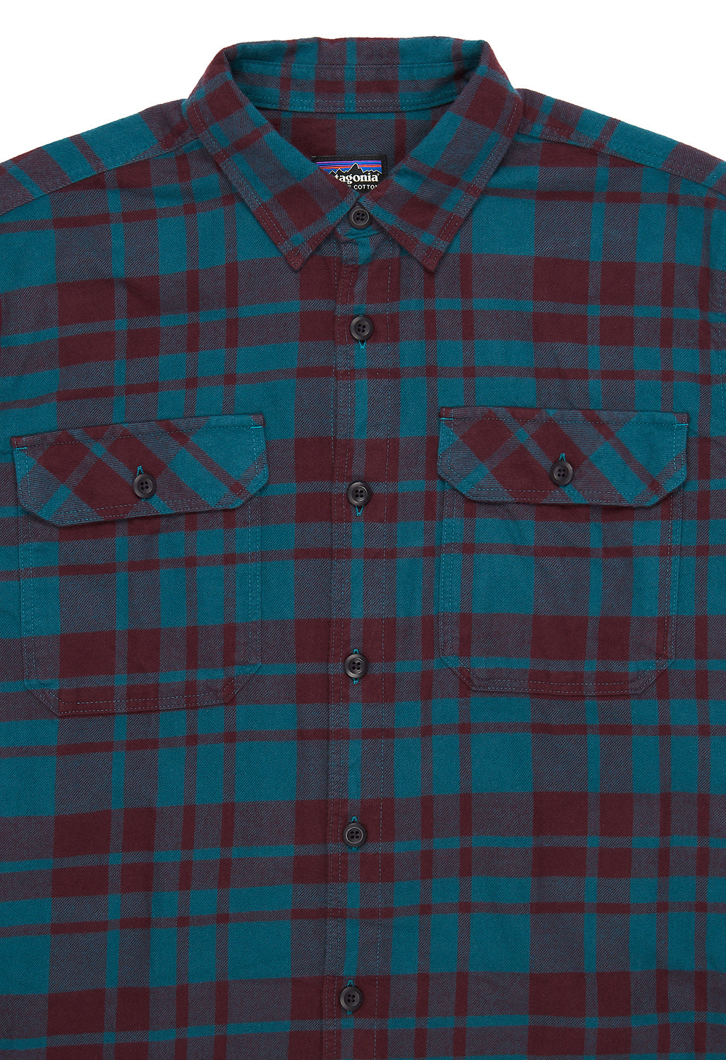 Patagonia Men's Organic Cotton MW Fjord Flannel  L/S Shirt - Ice Caps: Belay Blue