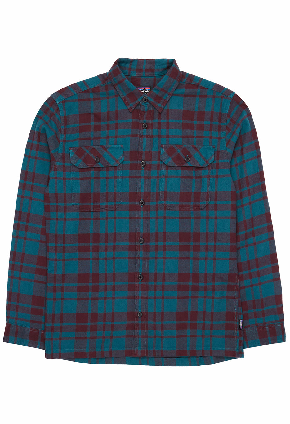 Patagonia Men's Organic Cotton MW Fjord Flannel  L/S Shirt - Ice Caps: Belay Blue