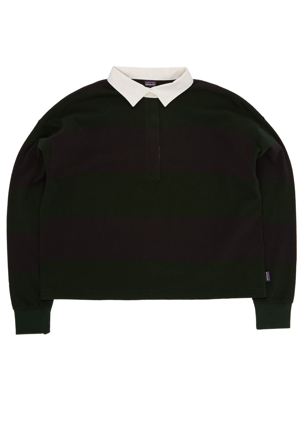 Patagonia Women's Long Sleeve Rugby Shirt - Wide Stripe / Old Growth Green