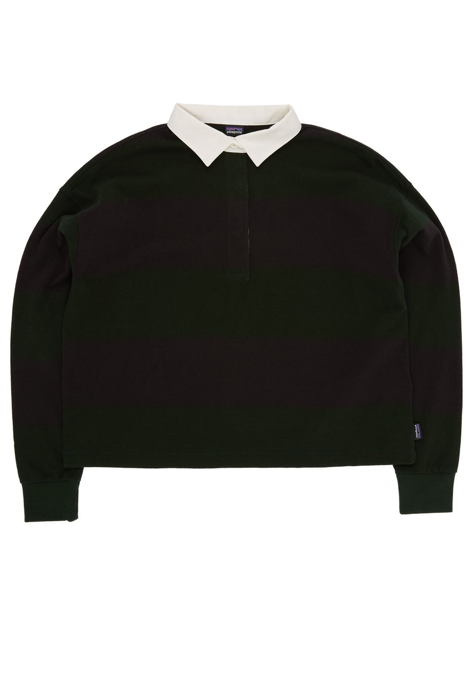 Patagonia Women's Long Sleeve Rugby Shirt - Wide Stripe / Old Growth Green