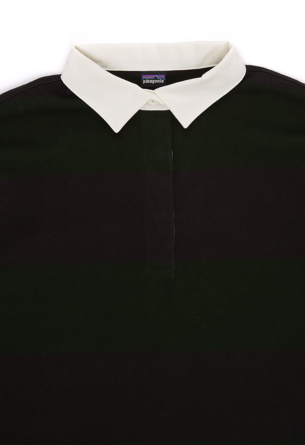 Patagonia Women's Long Sleeve Rugby Shirt - Wide Stripe / Old Growth Green