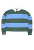 Patagonia Women's Long Sleeve Rugby Shirt - Wide Stripe / Diver Blue