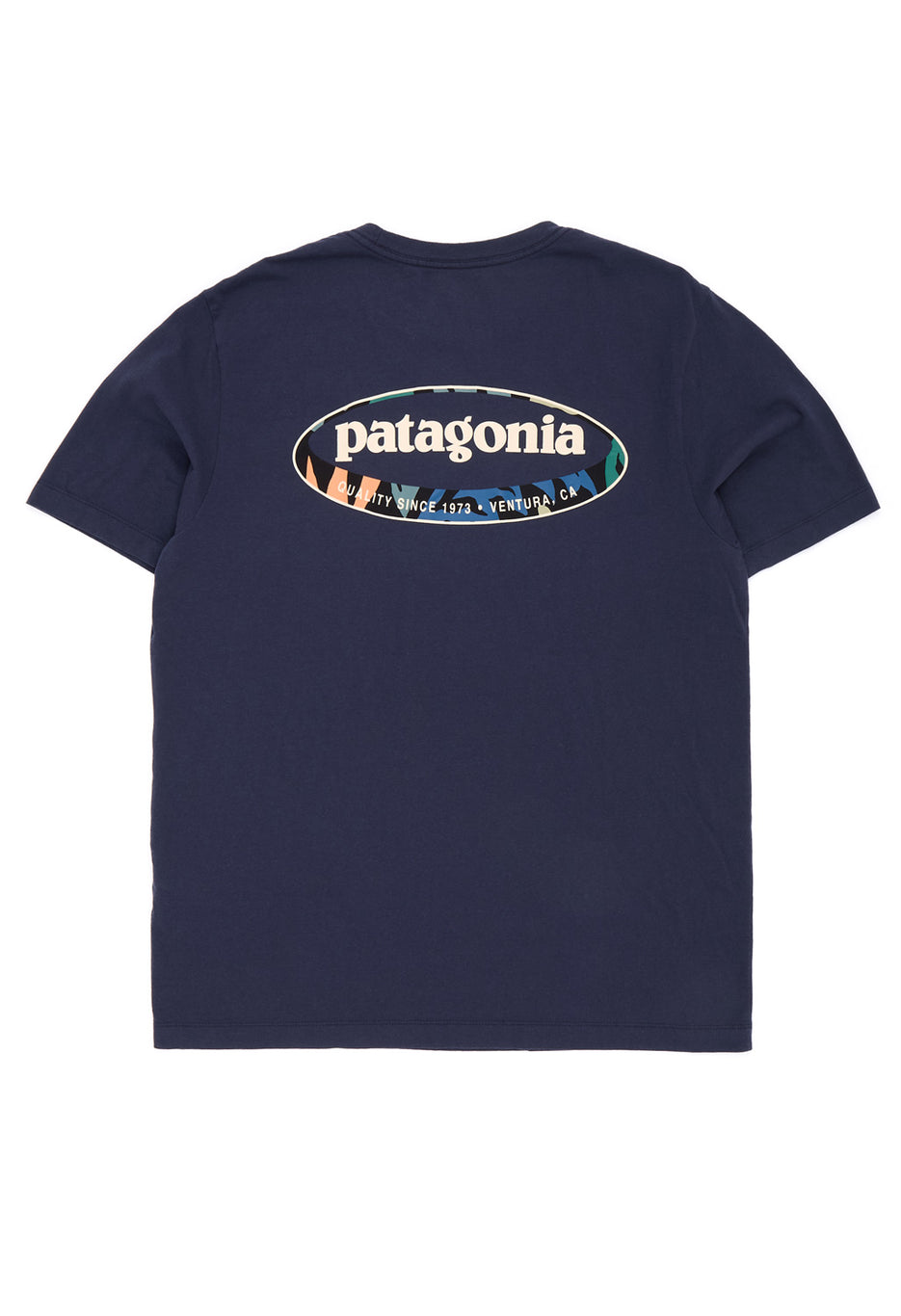 Patagonia Men's '95 Oval Logo T-Shirt - New Navy / Kaleido