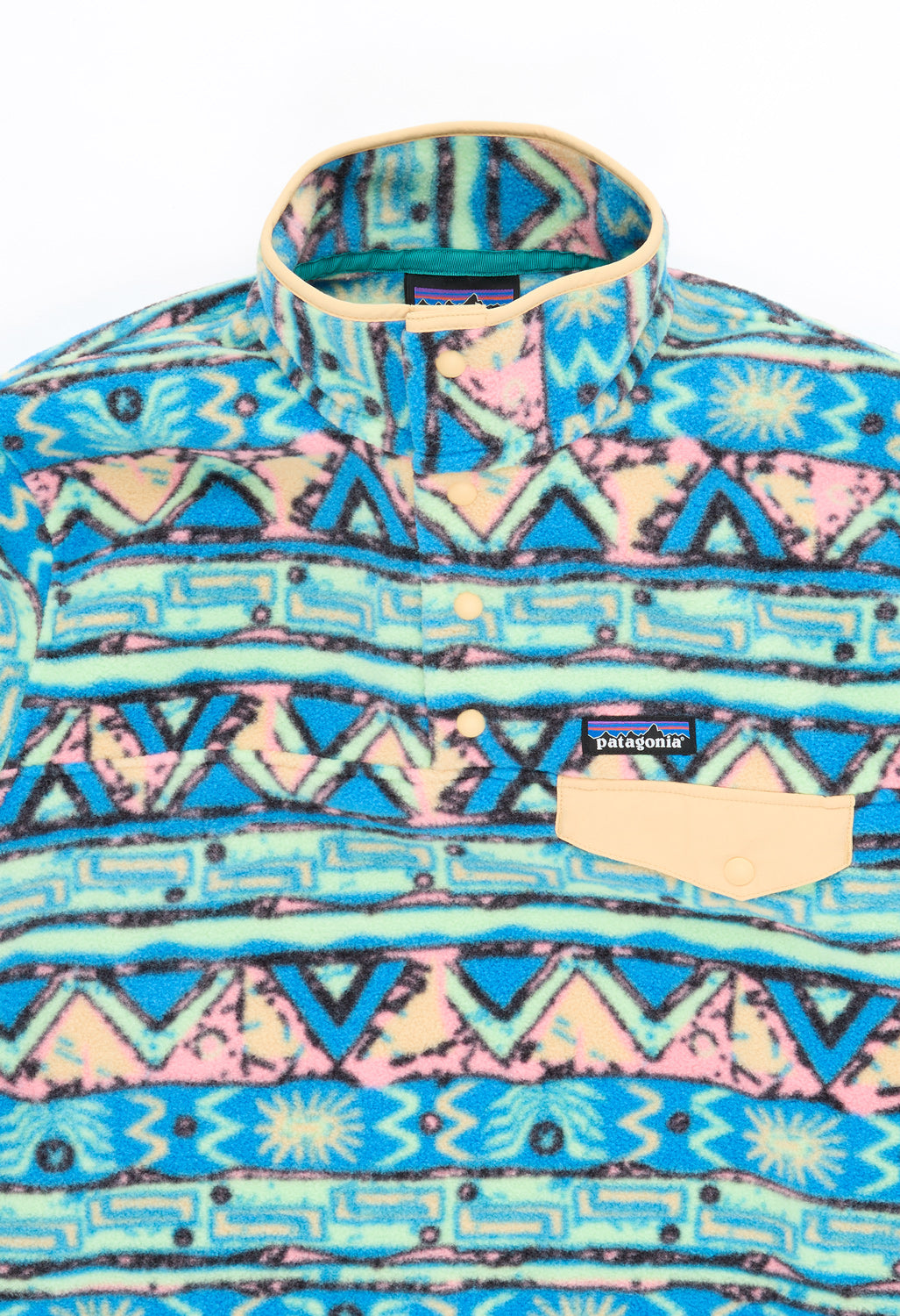 Patagonia Women's Lightweight Synchilla Snap-T Pullover - High Hopes Geo: Salamander Green