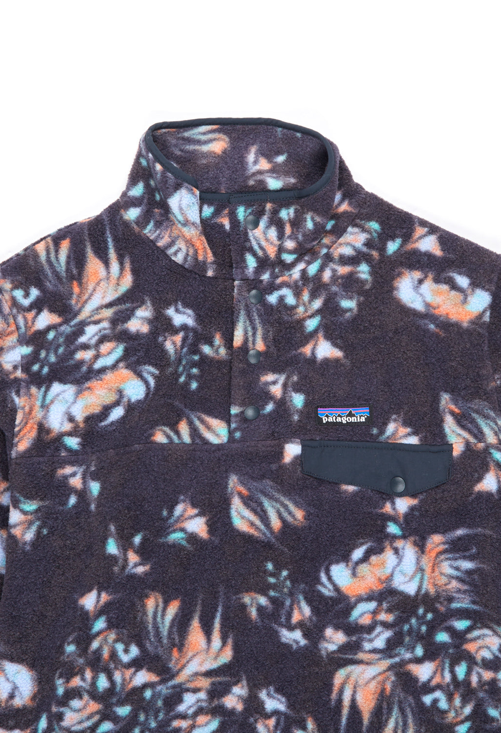 Patagonia Women's Lightweight Synchilla Snap-T Pullover - Swirl Floral: Pitch Blue