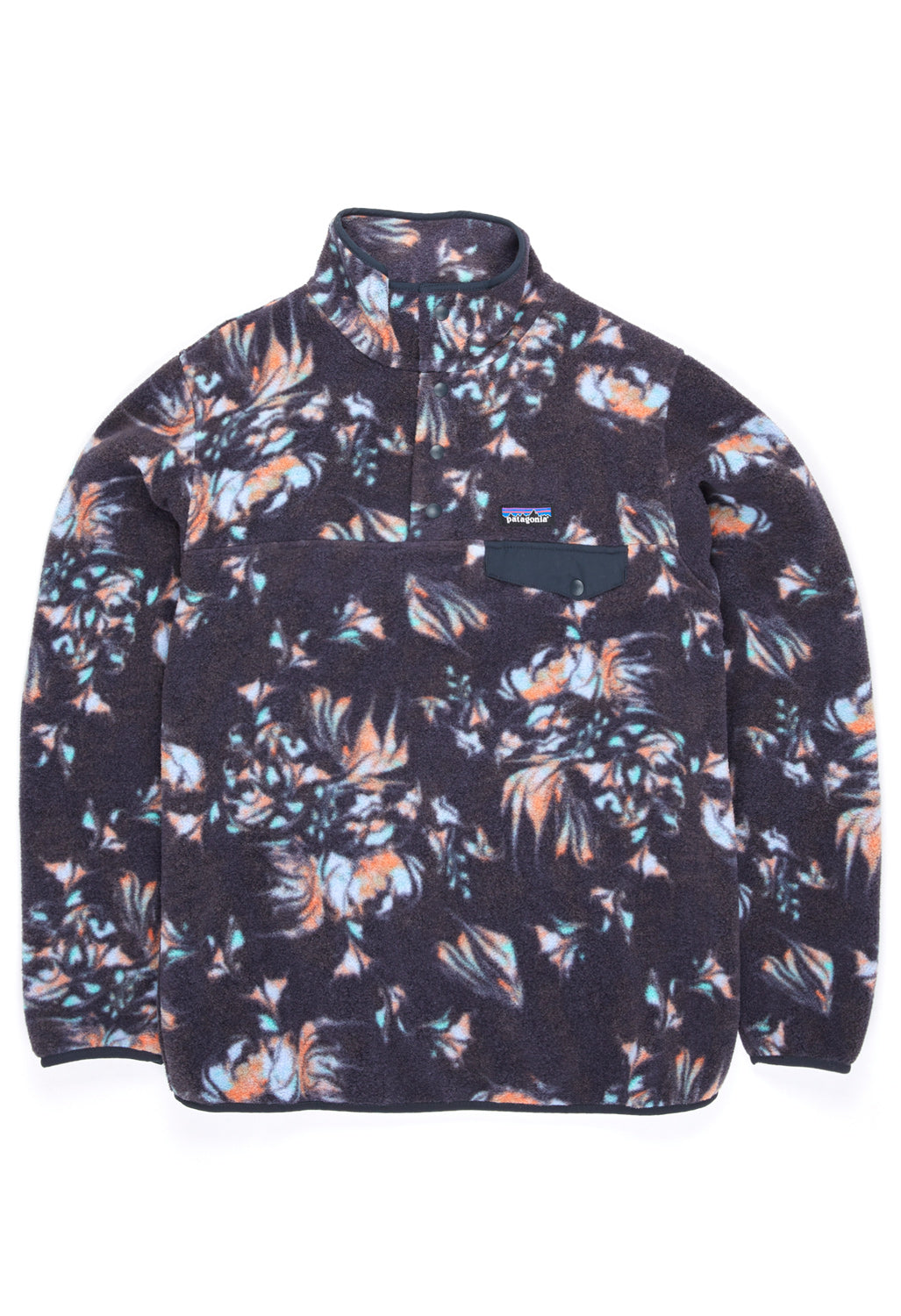 Patagonia Women's Lightweight Synchilla Snap-T Pullover - Swirl Floral: Pitch Blue
