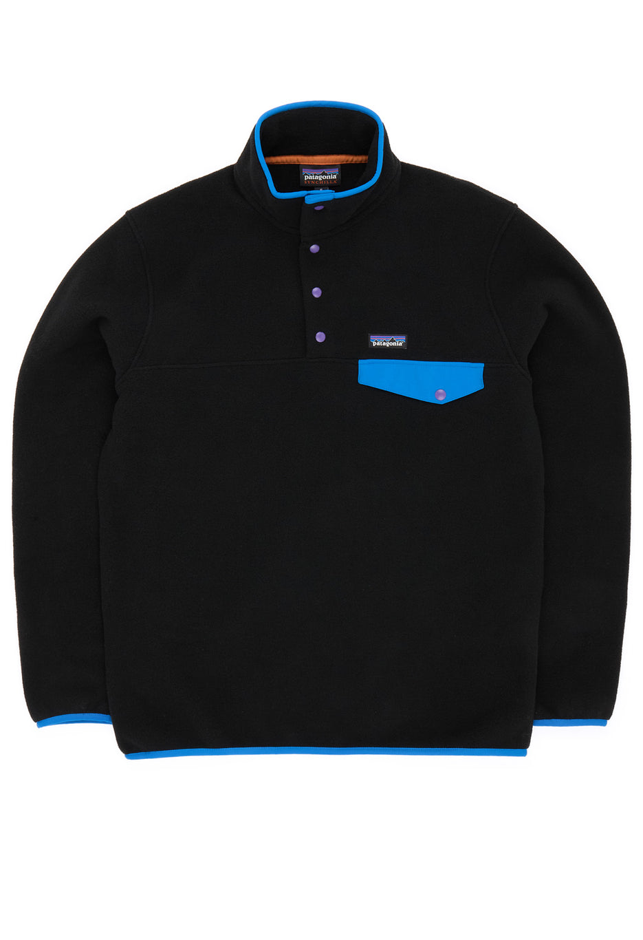 Patagonia Lwt Synchilla Snap-T Men's Pullover - Black / P6 Blue