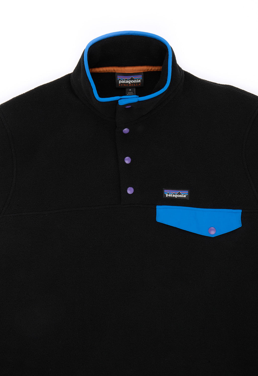 Patagonia Lwt Synchilla Snap-T Men's Pullover - Black / P6 Blue