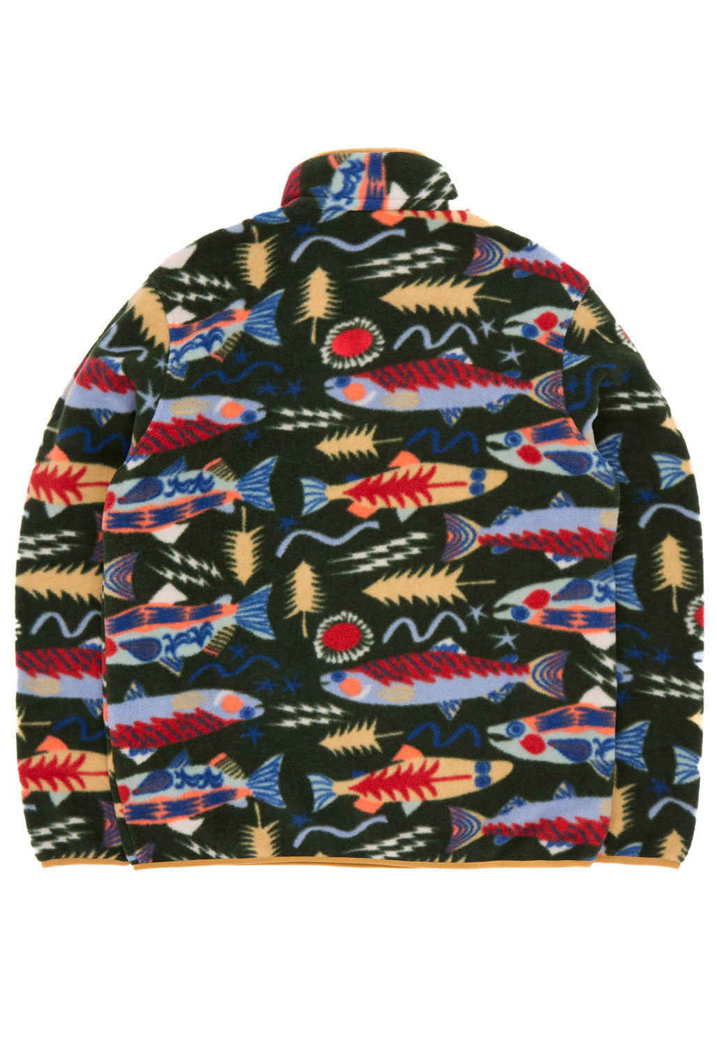 Patagonia Men's Lightweight Synchila Snap-T Pullover - Salmon Energy / Old Growth Green
