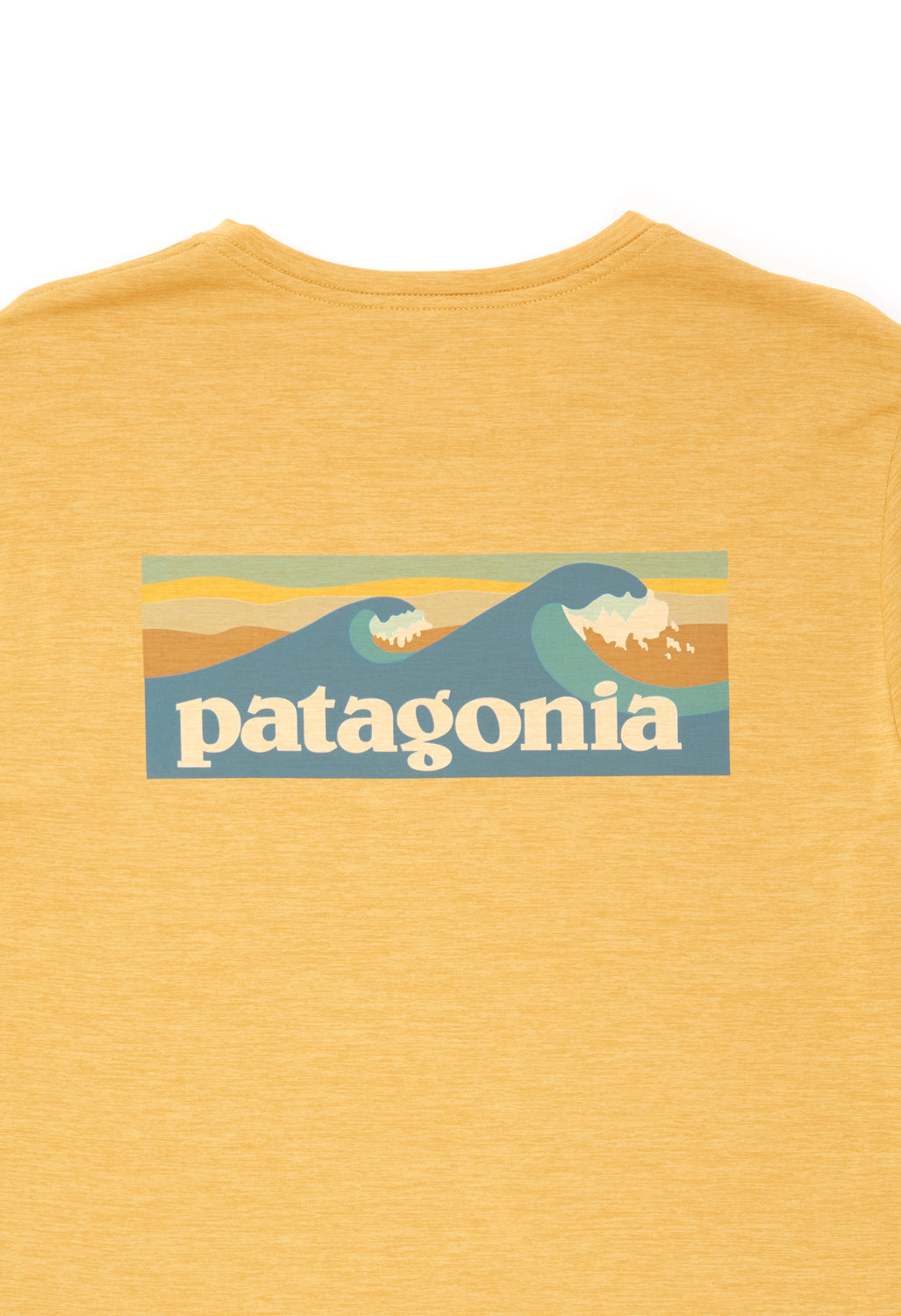 Patagonia Men's Cap Cool Daily Graphic Long Sleeve Shirt - Boardshort Logo: Pufferfish Gold X-Dye