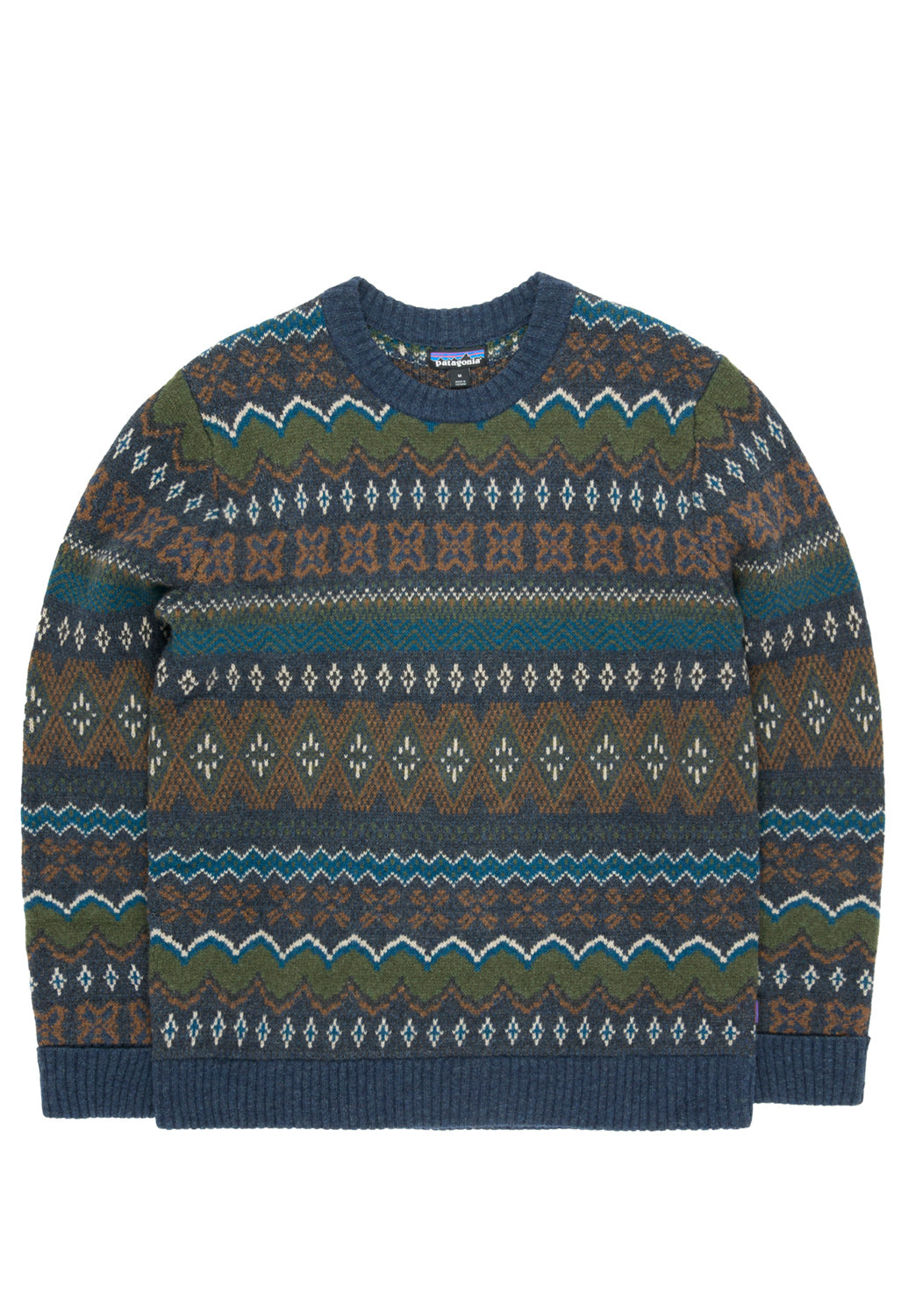 Patagonia Men s Recycled Wool Blend Sweater Helmsman Smolder Blue Outsiders Store UK